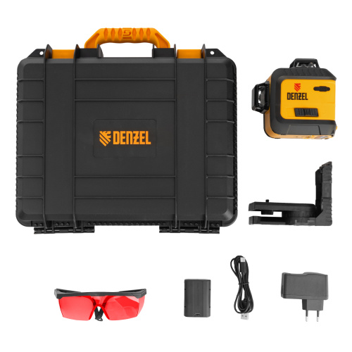 Лазерный уровень мультипризменный LX 360-3 Red, 30 м, 635 нм, аккумулятор Li 2800 мАч, резьба 5/8" Denzel по ценам производителя в Краснодаре с доставкой по всей России