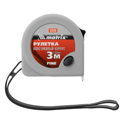 Рулетка Fine,3 м х 16 мм,пластиковый корпус Matrix по ценам производителя в Краснодаре с доставкой по всей России
