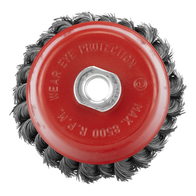 Щетка для УШМ, 100 мм, М14, "чашка", двухрядная, крученая проволока 0.35 мм Matrix по ценам производителя в Краснодаре с доставкой по всей России