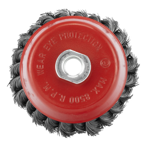 Щетка для УШМ, 100 мм, М14, "чашка", двухрядная, крученая проволока 0.35 мм Matrix по ценам производителя в Краснодаре с доставкой по всей России