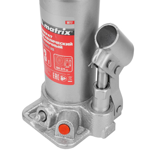 Домкрат гидравлический бутылочный, 3 т, высота подъема 194-372 мм Matrix по ценам производителя в Краснодаре с доставкой по всей России