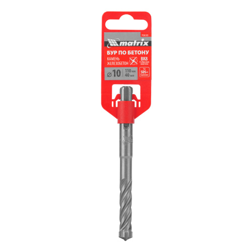 Бур по бетону, 10 x 110 мм, SDS Plus c крестовой пластиной Matrix по ценам производителя в Краснодаре с доставкой по всей России