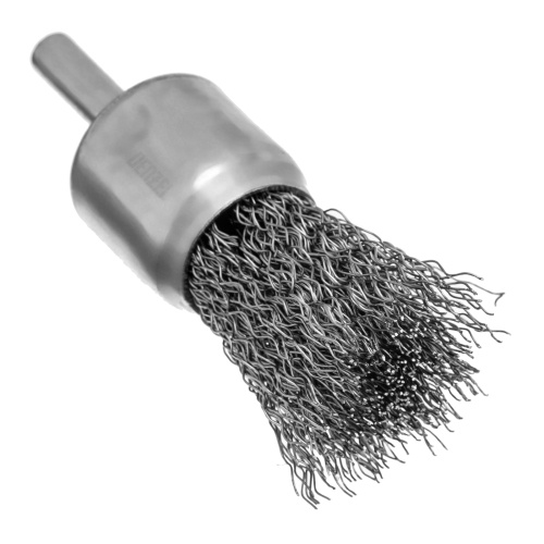 Набор щеток для дрели, 2 Плоские 50-75мм, 3 Чашки 25-50-75мм, шпилька,  нерж.вит. проволока Denzel по ценам производителя в Краснодаре с доставкой по всей России
