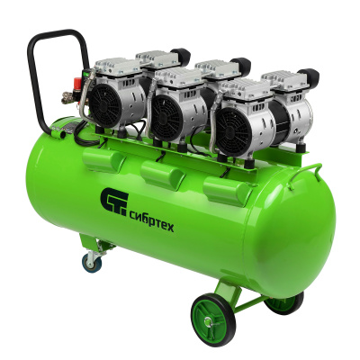 Компрессор безмаслянный малошумный МБ 2250/100, 2250 Вт, 100л, 400 л/мин Сибртех по ценам производителя в Краснодаре с доставкой по всей России