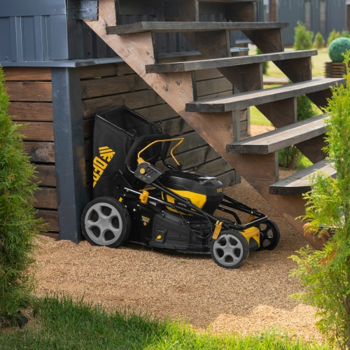 Газонокосилка аккумуляторная бесщет. DLM-460, 460 мм, травосб. 65 л., Li-Ion, 40 В Denzel по ценам производителя в Краснодаре с доставкой по всей России