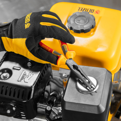 Длинногубцы прямые, диэлектрические рукоятки до 1000 В, трехкомпонентные рукоятки, 205мм Denzel по ценам производителя в Краснодаре с доставкой по всей России