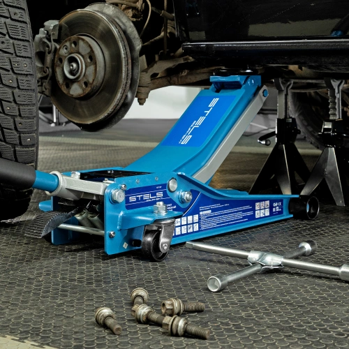 Домкрат гидравлический подкатной 3 т, быстрый подъем, Low profile quick lift, 75-505 мм, профессиональный STELS по ценам производителя в Краснодаре с доставкой по всей России