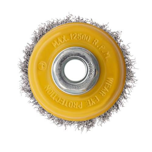 Щетка для УШМ, 75 мм, "Чашка", витая нержавеющая проволока 0.3 мм, М14 Denzel по ценам производителя в Краснодаре с доставкой по всей России