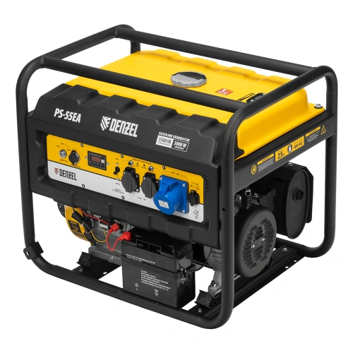 Генератор бензиновый PS 55 EA, 5.5 кВт, 230 В, 25 л, коннектор автоматики, электростартер Denzel по ценам производителя в Краснодаре с доставкой по всей России
