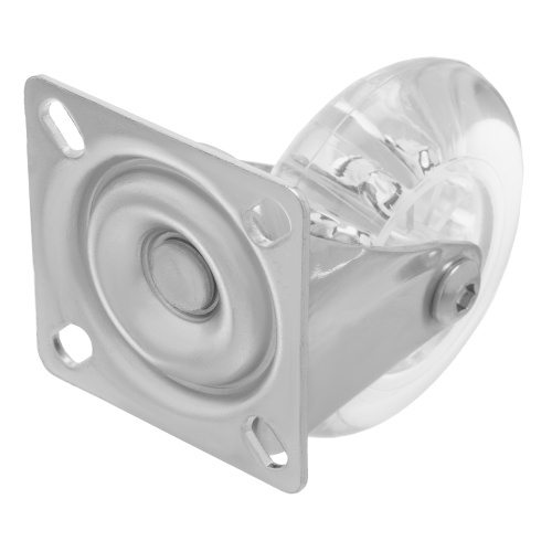 Колесо ПУ прозрачное поворотное d-75 мм, крепление платформенное Сибртех по ценам производителя в Краснодаре с доставкой по всей России