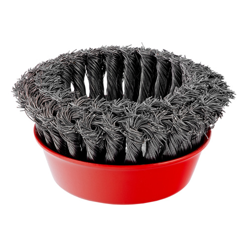 Щетка для УШМ, 125 мм, М14, "чашка", двухрядная, крученая проволока 0.5 мм Matrix по ценам производителя в Краснодаре с доставкой по всей России