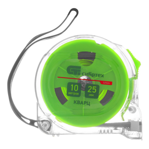 Рулетка Кварц,прозрачный корпус,амортизатор,10 м х 25 мм Сибртех по ценам производителя в Краснодаре с доставкой по всей России