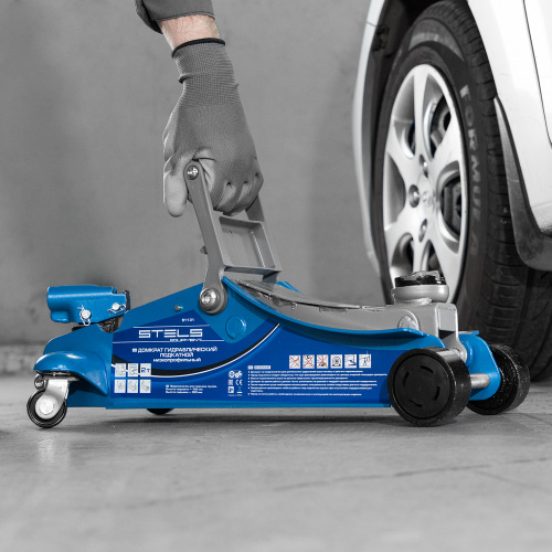 Домкрат гидравлический подкатной, поворотная рукоятка, 2 т, Low Profile, 100-350 мм Stels по ценам производителя в Краснодаре с доставкой по всей России
