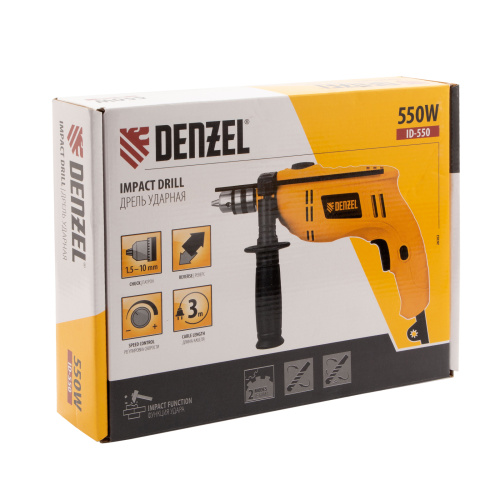 Дрель ударная ID-550, 550 Вт, 0-2900 об/мин, 46400 уд/мин Denzel по ценам производителя в Краснодаре с доставкой по всей России