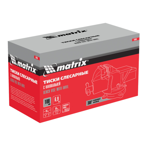 Тиски слесарные, 100 мм, поворотные, с наковальней Matrix по ценам производителя в Краснодаре с доставкой по всей России