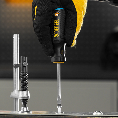 Отвертка, SL5x75 мм, S2, 3к рукоятка Denzel по ценам производителя в Краснодаре с доставкой по всей России