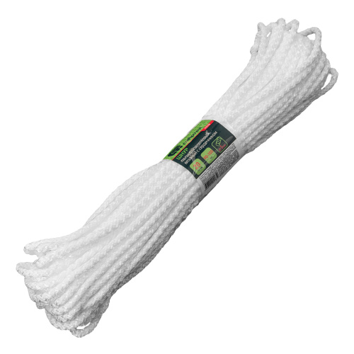 Шнур вязаный полипропиленовый с серд. белый, 5 мм, L 20 м , Сибртех по ценам производителя в Краснодаре с доставкой по всей России