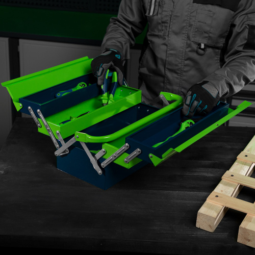 Ящик для инструмента, 430 х 200 х 200 мм, пять секций, металлический Сибртех 90751 по ценам производителя в Краснодаре с доставкой по всей России