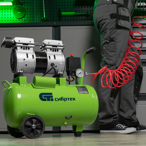 Компрессор безмаслянный малошумный МБ 1100/24,1100 Вт, 24 л, 170 л/мин Сибртех по ценам производителя в Краснодаре с доставкой по всей России