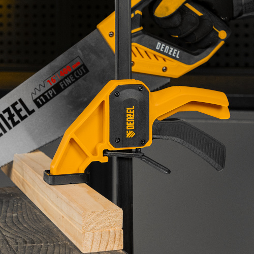 Струбцина F-образная, быстрозажимная, 600 х 80 мм, усиленный нейлоновый корпус Denzel по ценам производителя в Краснодаре с доставкой по всей России