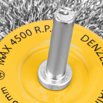 Щетка для дрели, 75 мм, Плоская, со шпилькой, нержавеющая витая проволока Denzel по ценам производителя в Краснодаре с доставкой по всей России