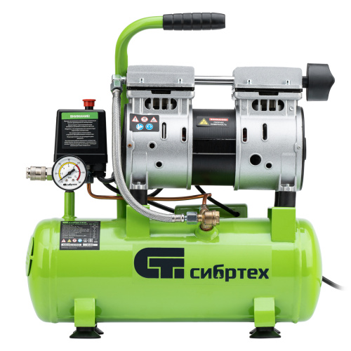 Компрессор безмаслянный малошумный МБ 750/10,750 Вт, 10 л, 150 л/мин Сибртех по ценам производителя в Краснодаре с доставкой по всей России