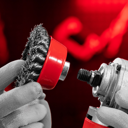 Щетка для УШМ, 75 мм, М14, "чашка", крученая проволока 0.5 мм Matrix по ценам производителя в Краснодаре с доставкой по всей России