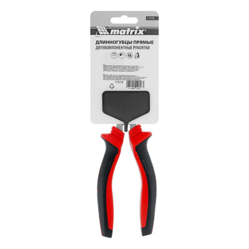 Длинногубцы прямые, 180 мм, хром-ванадий, двухкомпонентные рукоятки Matrix по ценам производителя в Краснодаре с доставкой по всей России