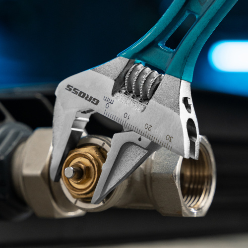 Ключ разводной 200 мм, CrV, облегченный Gross по ценам производителя в Краснодаре с доставкой по всей России