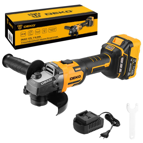 Углошлифовальная машина бесщеточная DEKO DKAG-125, 20В, 1*4.0Ач по ценам производителя в Краснодаре с доставкой по всей России