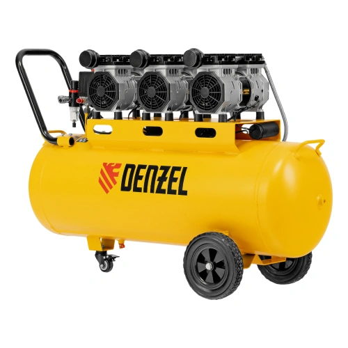 Компрессор безмасляный, малошумный DLS 1800/100,1800 Вт, 3x600, 100 л, 345 л/мин Denzel по ценам производителя в Краснодаре с доставкой по всей России