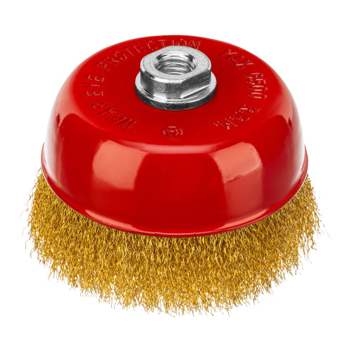 Щетка для УШМ, 125 мм, М14, "чашка", латунированная витая проволока Matrix по ценам производителя в Краснодаре с доставкой по всей России