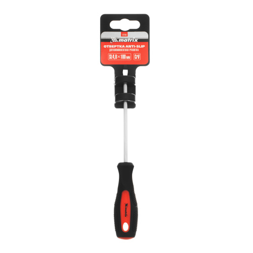 Отвертка Anti-Slip, SL4 х 100 мм, CrV, двухкомпонентная рукоятка Matrix по ценам производителя в Краснодаре с доставкой по всей России