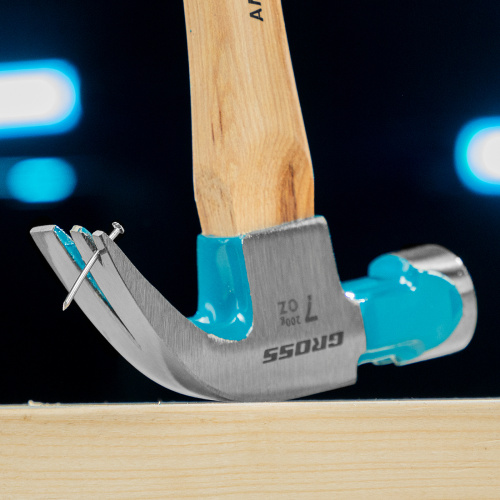 Молоток-гвоздодер, 200 г, угол 45, магнит, обрезиненная рукоятка American hickory GROSS по ценам производителя в Краснодаре с доставкой по всей России