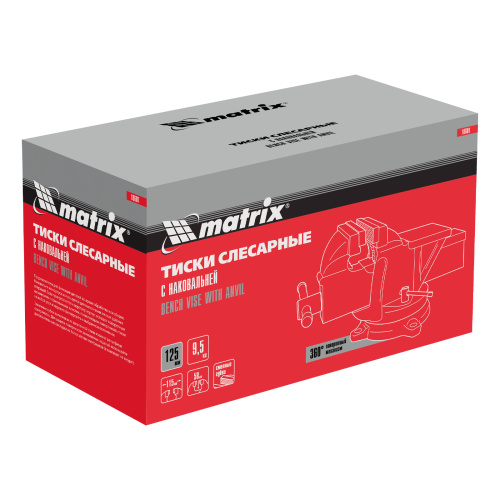 Тиски слесарные, 125 мм, поворотные, с наковальней Matrix по ценам производителя в Краснодаре с доставкой по всей России