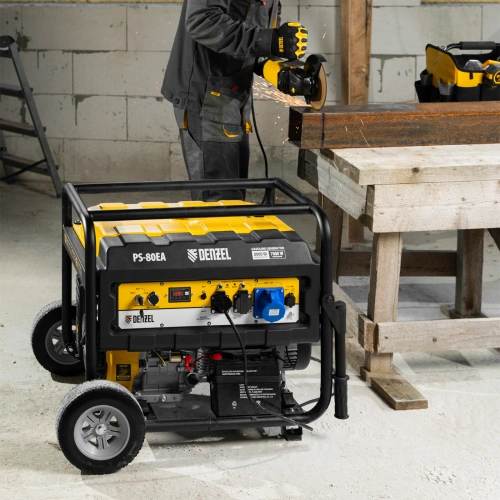 Генератор бензиновый PS 80 EA, 8.0 кВт, 230 В, 25 л, коннектор автоматики, электростартер Denzel по ценам производителя в Краснодаре с доставкой по всей России