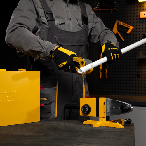 Аппарат для сварки пластиковых труб DWP-1500, 1500 Вт, 260-300 град, комплект насадок, 20-63 мм Denzel по ценам производителя в Краснодаре с доставкой по всей России