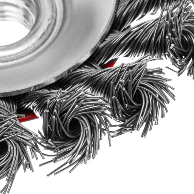 Щетка для УШМ, 100 мм, М14, "тарелка", крученая проволока 0.5 мм Matrix по ценам производителя в Краснодаре с доставкой по всей России