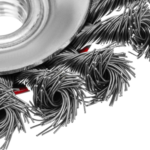 Щетка для УШМ, 100 мм, М14, "тарелка", крученая проволока 0.5 мм Matrix по ценам производителя в Краснодаре с доставкой по всей России