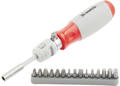 Отвертка реверсивная, телескопическая, силовой элемент под ключ, набор бит, CrV, 15 шт Matrix по ценам производителя в Краснодаре с доставкой по всей России