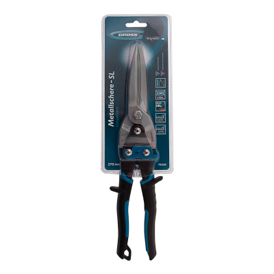 Ножницы по металлу "Piranha", 270 мм, прямой проходной рез, сталь СrMo, двухкомпонентные рукоятки Gross по ценам производителя в Краснодаре с доставкой по всей России