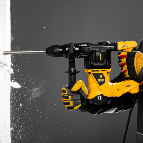 Перфоратор электрический RHV-1250-30, SDS-plus, 1250 Вт, 5 Дж, 3 плюс 1 режим Denzel по ценам производителя в Краснодаре с доставкой по всей России