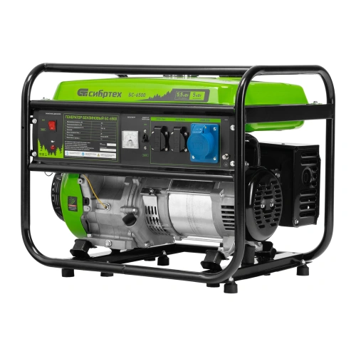 Генератор бензиновый БС-6500, 5.5 кВт, 230В, четырехтактный, 25 л, ручной стартер Сибртех по ценам производителя в Краснодаре с доставкой по всей России