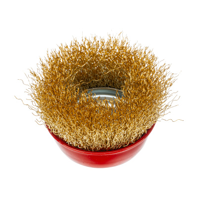 Щетка для УШМ, 65 мм, М14, "чашка", латунированная витая проволока Matrix по ценам производителя в Краснодаре с доставкой по всей России