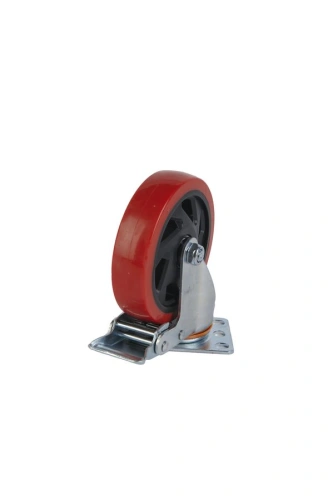 Колесо поворотное усиленное полиуретан SCBM 55 125 мм с тормозом по ценам производителя в Краснодаре с доставкой по всей России