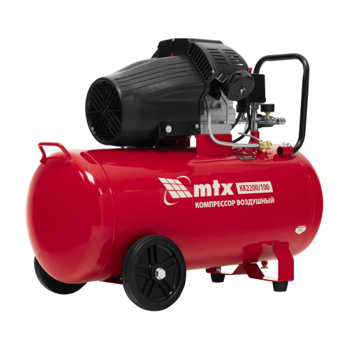 Компрессор воздушный КК-2200/100, 2,2 кВт, 350 л/мин, 100 л, прямой привод, масляный MTX по ценам производителя в Краснодаре с доставкой по всей России