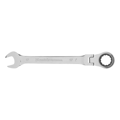 Ключ комбинированный трещоточный, 17 мм, CrV, шарнирный, зеркальный хром Matrix Professional по ценам производителя в Краснодаре с доставкой по всей России