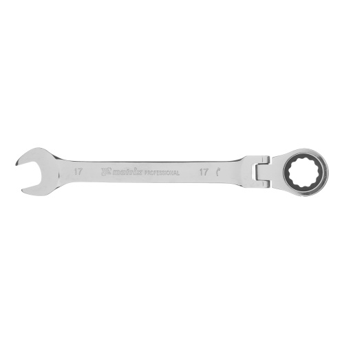 Ключ комбинированный трещоточный, 17 мм, CrV, шарнирный, зеркальный хром Matrix Professional по ценам производителя в Краснодаре с доставкой по всей России