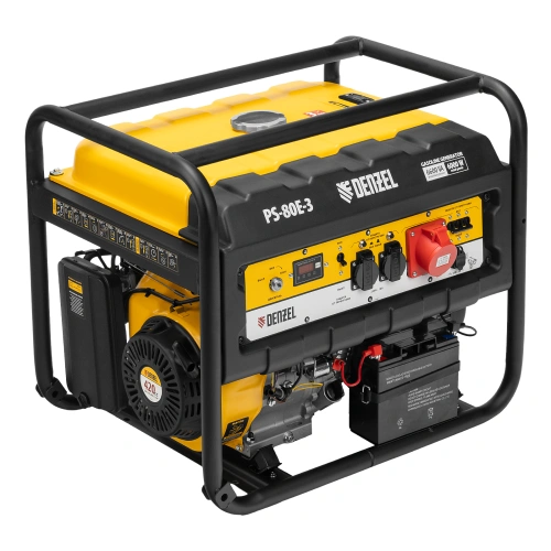 Генератор бензиновый PS 80 E-3, 6.6 кВт, 400 В, 25 л, электростартер Denzel по ценам производителя в Краснодаре с доставкой по всей России