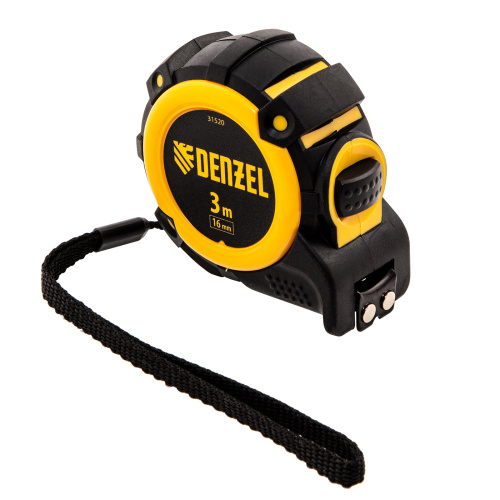 Рулетка 3м х 16мм, автоматич. фиксац., нейлон. покрытие, магнит. зацеп, двухстор. разметка Denzel по ценам производителя в Краснодаре с доставкой по всей России